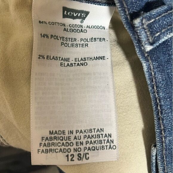 LEVI'S 512 Perfectly Slimming Dark Wash Blue Denim Bootcut Jeans Women's 12 S/C - Picture 6 of 6